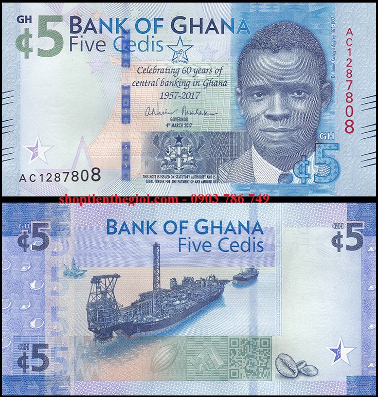 Ghana5 Cedi 2015 UNC